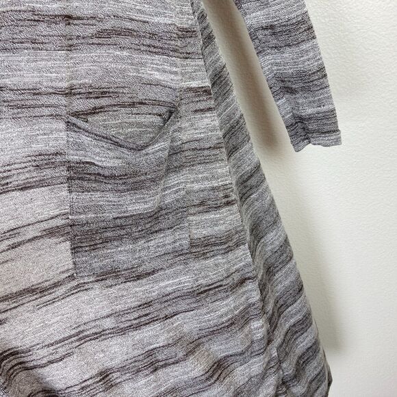 Lularoe Sarah Duster Cardigan Size S Heather Brown White Long Sleeve Open Front - Picture 4 of 6